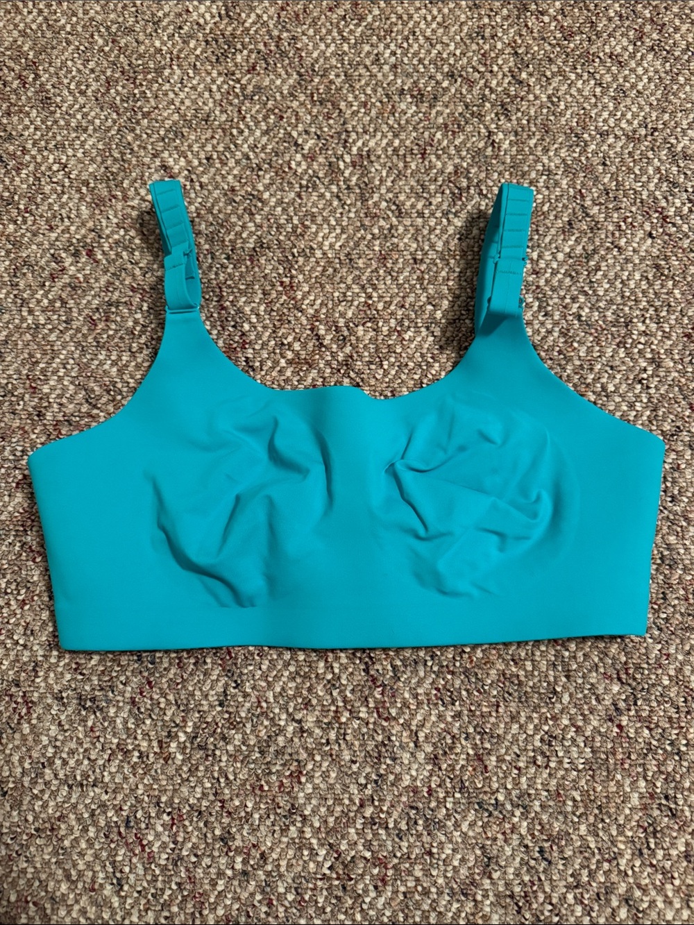 Lululemon Straight Strap Sports Bra Teal/Black - Size 36E (36DD/E) Unlined